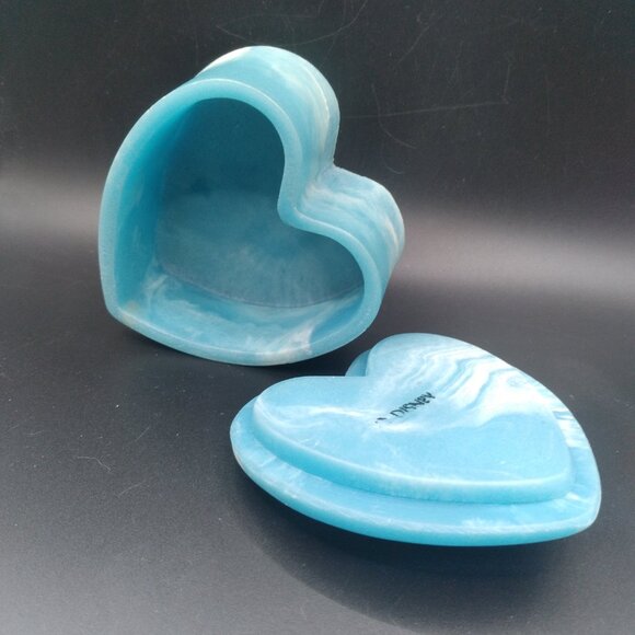 Vintage Genuine Incolay Blue Stone Disney Trinket Box, Donald and Daisy Duck - Picture 4 of 4